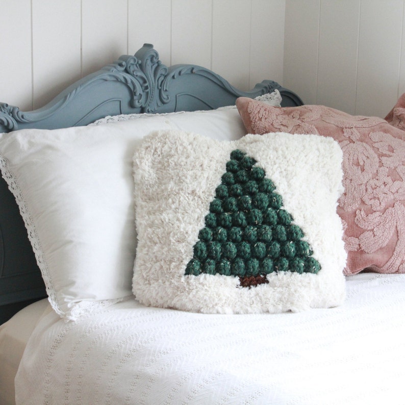 Crochet Pillow Cover, Crochet Christmas, Pine Tree Decor, Crochet Pillow Pattern, Easy Crochet Pattern, Crochet Pillow Pattern image 10