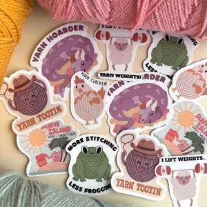 Bundle Yarn Crochet Knitting Stickers - Crochet Sticker - Knitting Sticker - Yarn Sticker - Funny Crochet Sticker - Gifts for Crocheters
