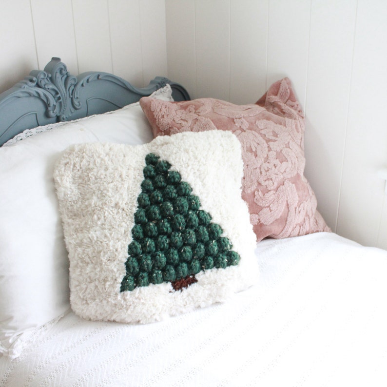 Crochet Pillow Cover Crochet Christmas Pine Tree Decor - Etsy