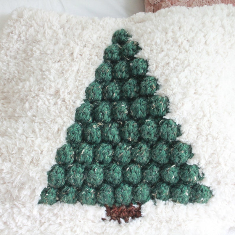 Crochet Pillow Cover, Crochet Christmas, Pine Tree Decor, Crochet Pillow Pattern, Easy Crochet Pattern, Crochet Pillow Pattern image 9