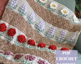 Flower Basket Crochet Blanket Pattern Crochet Flower Baby Blanket Lapghan Pattern
