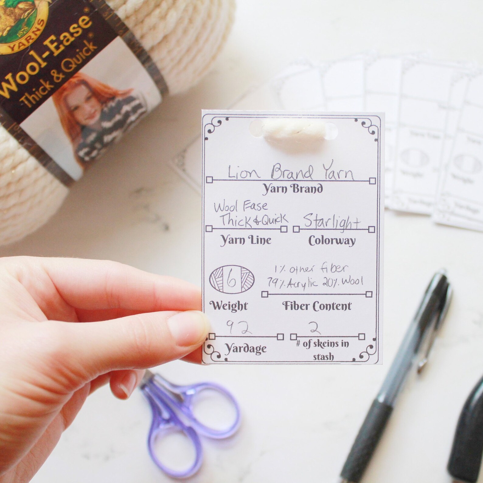 PRINTABLE Customizable Yarn Stash Organizer Cards PDF DIY | Etsy