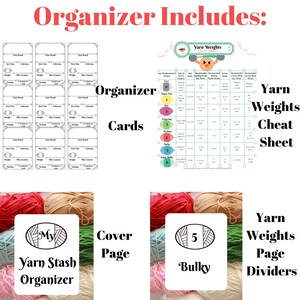 PRINTABLE - Customizable Yarn Stash Organizer Cards PDF, DIY Organizer ...