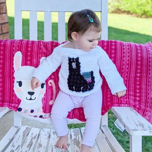 Crochet Llama Sweater, Crochet Sweater for Women, Crochet Sweater for Girls, Crochet Sweater Kids, Crochet Llama, Intarsia Crochet image 7