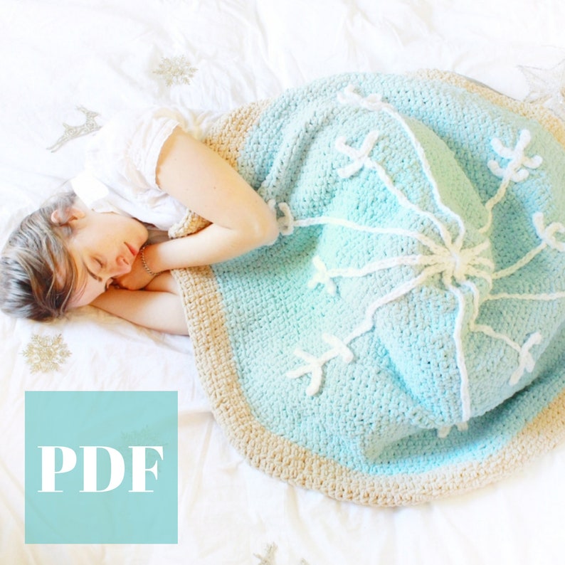 Snowflake Sugar Cookie Blanket Crochet PDF Pattern Cozy Crochet Blanket Easy Crochet Pattern Holiday Crochet Pattern Crochet Food image 1