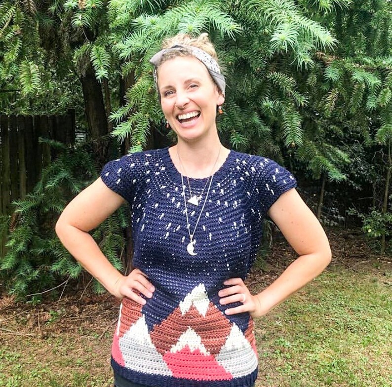 Crochet Mountain Sweater Pattern Tapestry Crochet Sweater Etsy