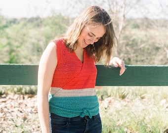 Patrón Top Verano Crochet, Patrón Top Crochet, Patrón Fácil Crochet, Camisa Crochet, Patrón PDF Crochet, Top Mujer Crochet