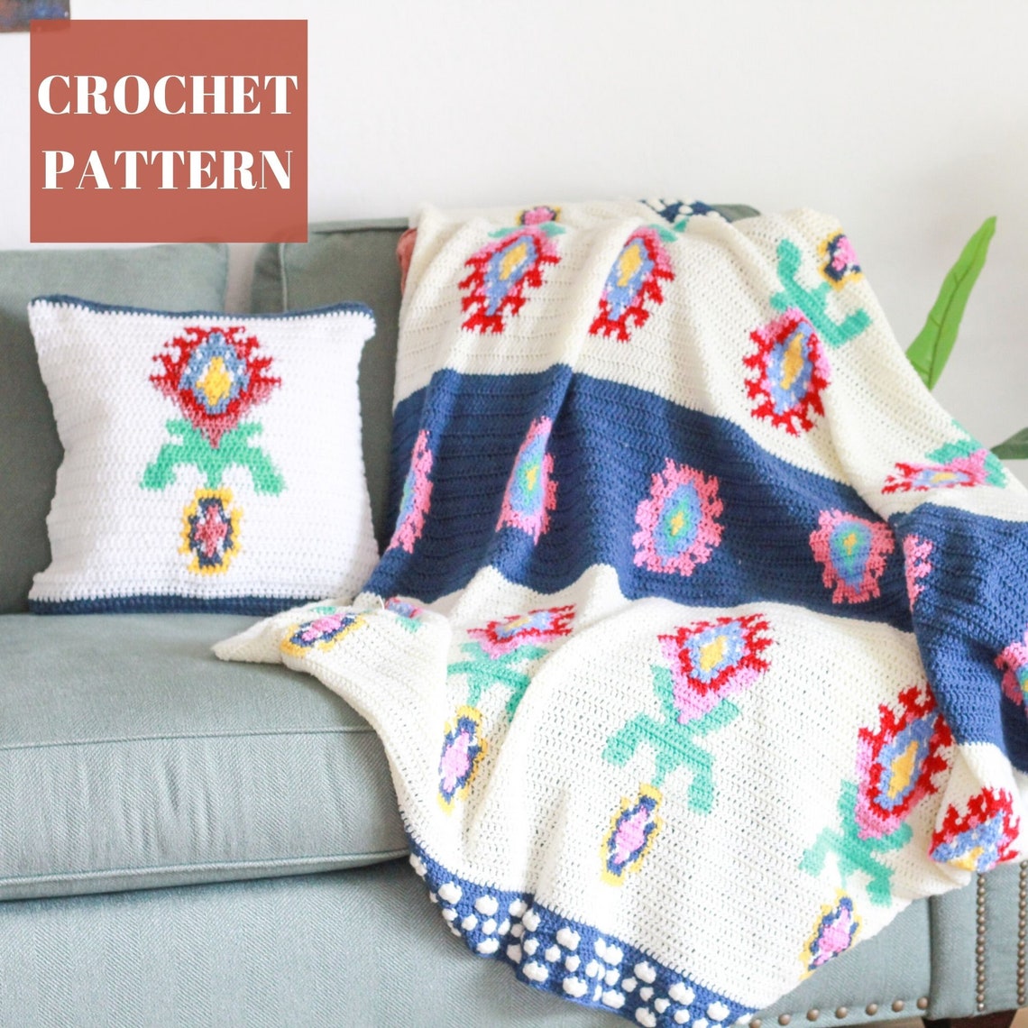 Midsummer Pattern Midsummer Pattern Set, Crochet Blanket Pattern, Crochet Pillow Pattern ...