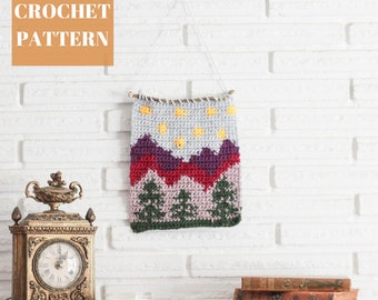 Crochet Wall Hanging, Crochet Wall Decor, Home Decor, Crochet Pattern, Nature Wall Art, Tapestry Crochet