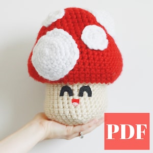 Jumbo Mushroom Crochet Recipe PDF Pattern Cute Crochet Pattern Easy Crochet Pattern Amigurumi Plushie Toy