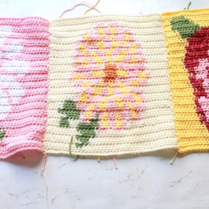 Flower Crochet Blanket, Tapestry Crochet, Tapestry Crochet Blanket, Crochet Flower Throw, Crochet Blanket Pattern, Easy Crochet Pattern image 3