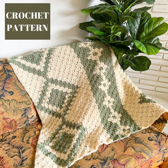 C2C Crochet Diamond Blanket Crochet Throw Blanket C2C Crochet