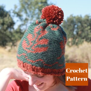 Modèle de chapeau au crochet, modèle de chapeau de bonnet, modèle de chapeau de femmes, modèle de chapeau d&#39;automne, modèle facile de crochet, modèle de crochet de tapisserie