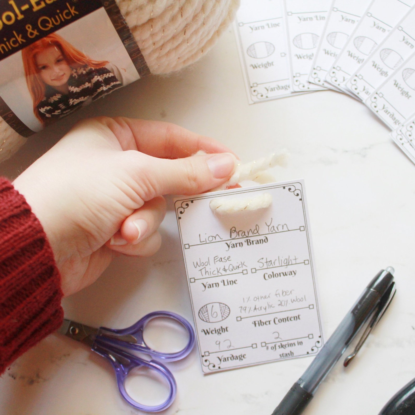 PRINTABLE Customizable Yarn Stash Organizer Cards PDF DIY - Etsy