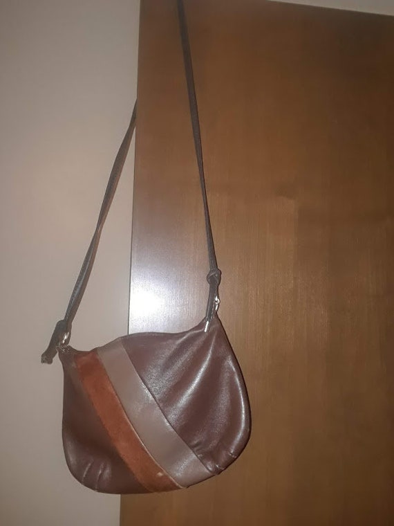 vinyl brown purse - image 3