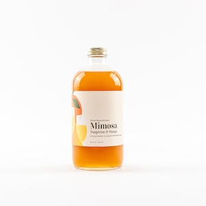 Wood Stove Kitchen Mimosa Cocktail and Mocktail Mixer with Tangerine & Mango (10-15 drinks per bottle), 16oz