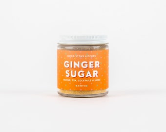 Ginger Sugar - Flavored Sugar for Baking, Coffee/Tea, Cocktails & More from Wood Stove Kitchen, 3.8 net oz