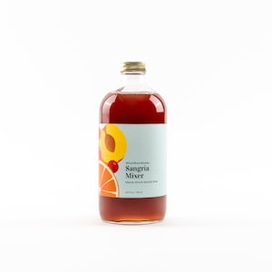 Wood Stove Kitchen Sangria Mixer with Tangerine, Peach and More, Cocktail and Mocktail Mixer, 16oz