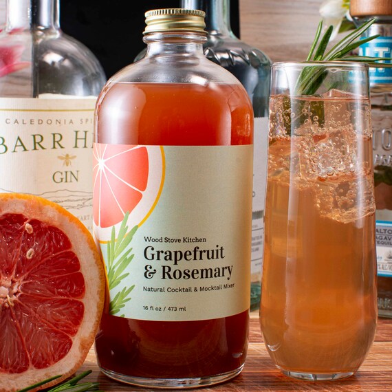 Grapefruit and Rosemary Cocktail Mixer Etsy