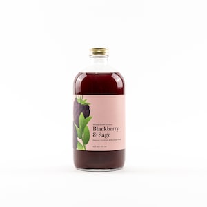 Wood Stove Kitchen Blackberry & Sage Cocktail and Mocktail Mixer (10-15 drinks per bottle), 16oz