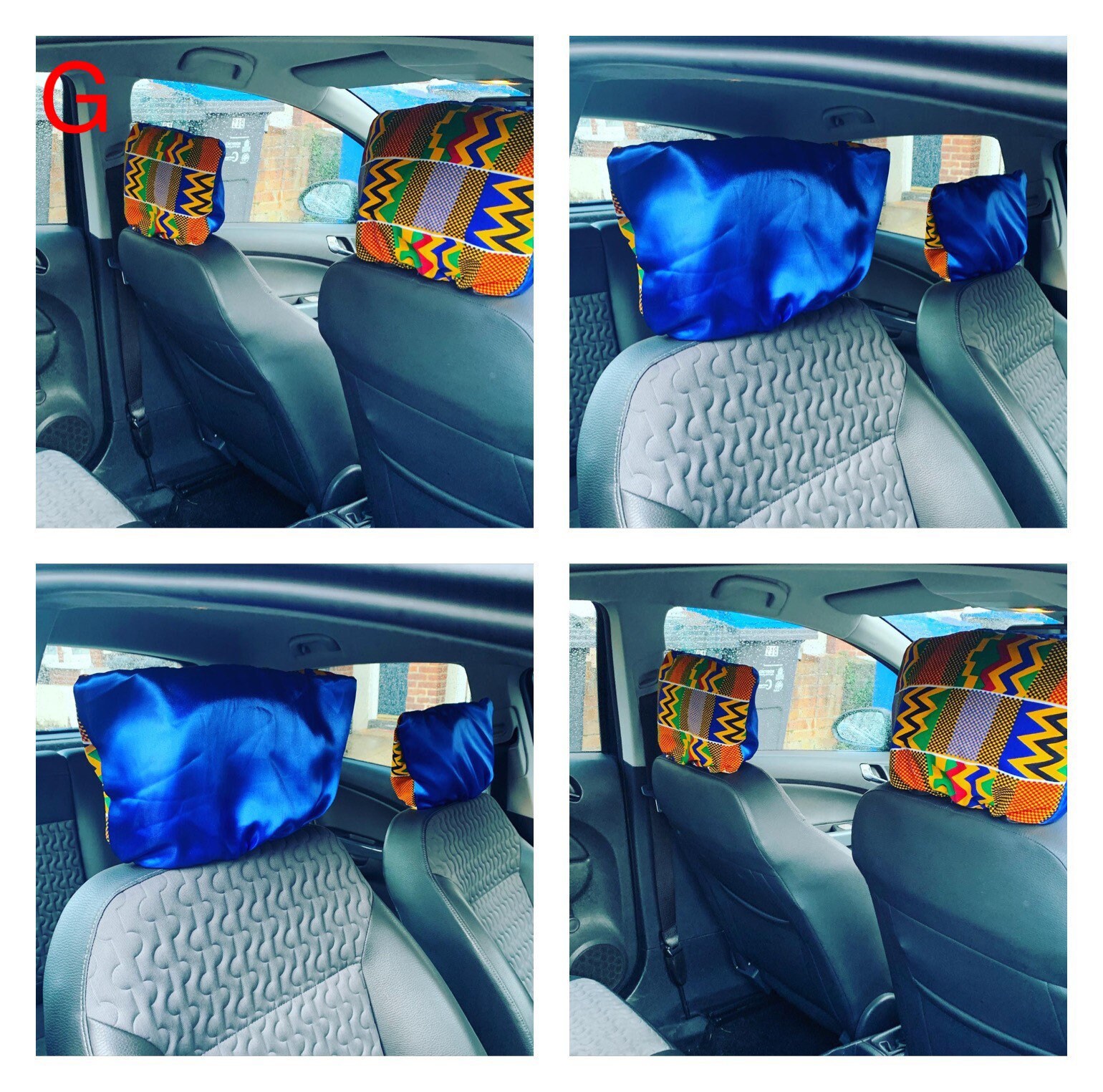 Ankara and Satin Car Headrest Covers Etsy UK