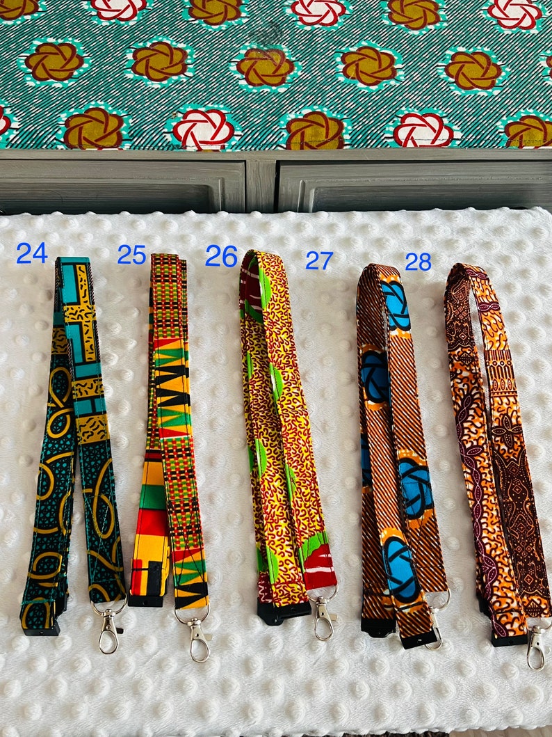 African Print Cotton Lanyards Ankara Lanyards ID Lanyards Neck Lanyards Wrist Lanyards Keys, Camera and Lobster Clasp image 9