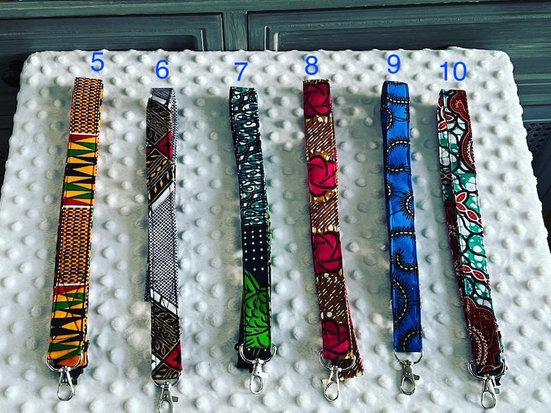 African Print Cotton Lanyards Ankara Lanyards ID Lanyards Neck Lanyards Wrist Lanyards Keys, Camera and Lobster Clasp image 6