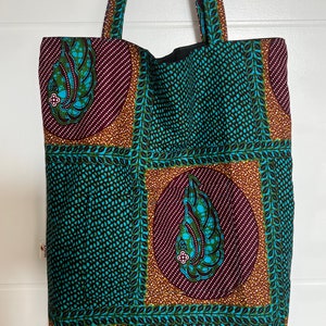 African Print Ankara Fully lined Tote bags image 2