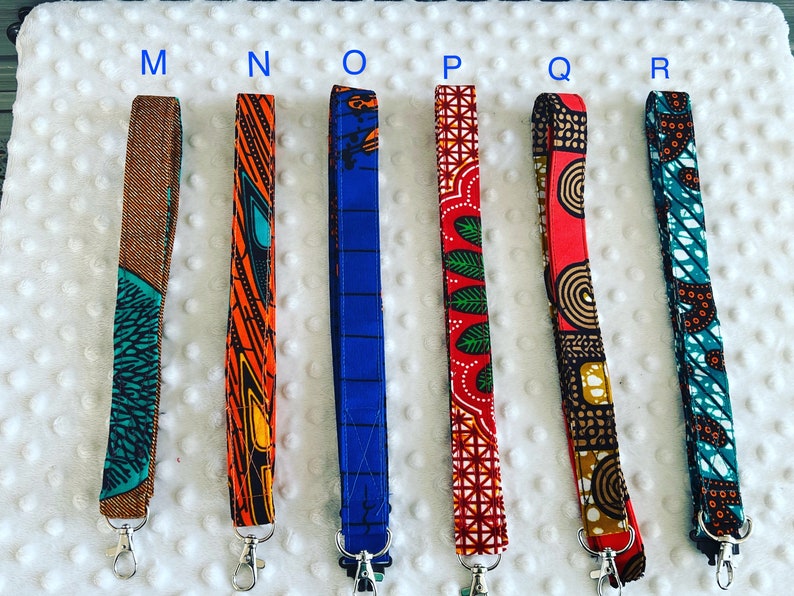 African Print Cotton Lanyards Ankara Lanyards ID Lanyards Neck Lanyards Wrist Lanyards Keys, Camera and Lobster Clasp image 3