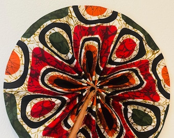 Handmade Ankara Fabric Fan: African Print Wedding Favor