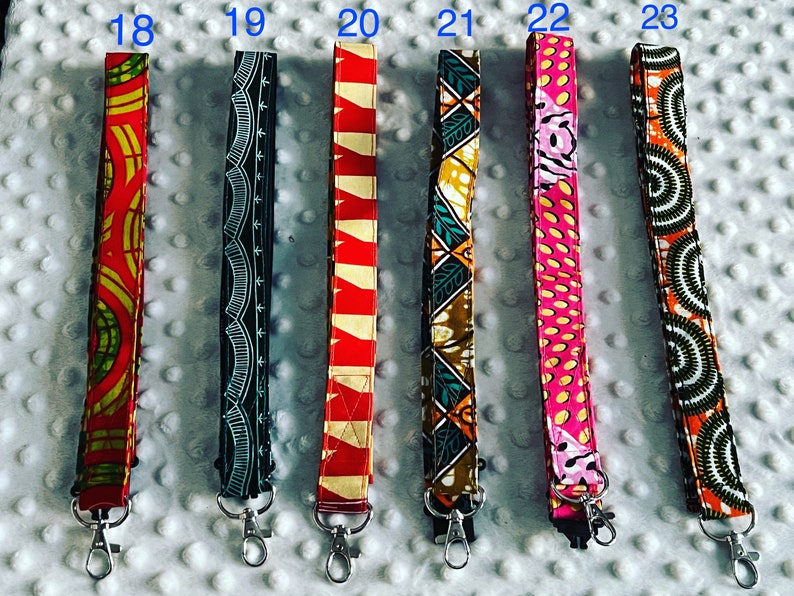 African Print Cotton Lanyards Ankara Lanyards ID Lanyards Neck Lanyards Wrist Lanyards Keys, Camera and Lobster Clasp image 8