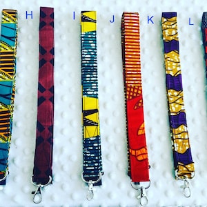 African Print Cotton Lanyards Ankara Lanyards ID Lanyards Neck Lanyards Wrist Lanyards Keys, Camera and Lobster Clasp image 2