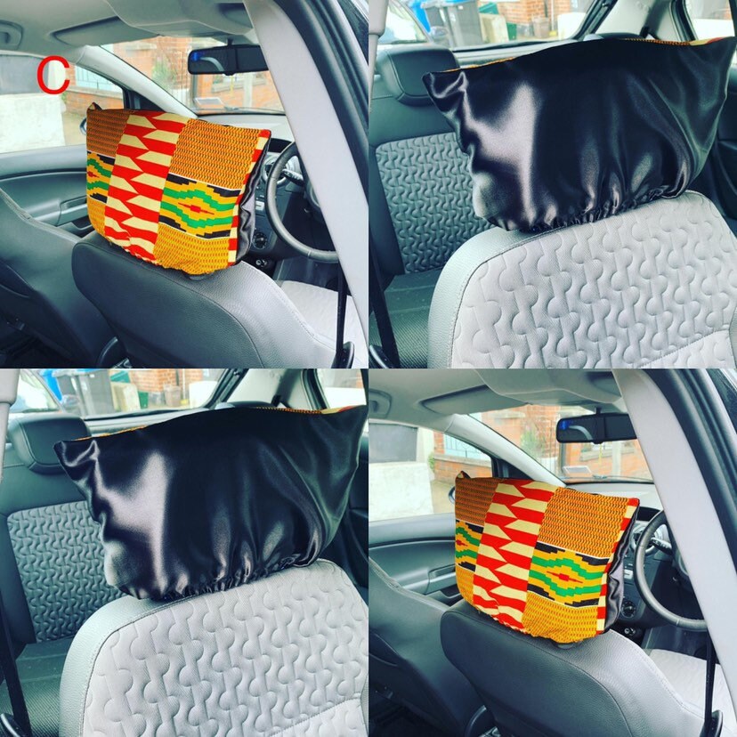 Ankara and satin car headrest covers Etsy