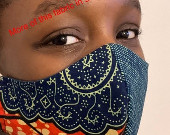 African/Ankara Print Face Masks | With pockets | Reversible without pockets| Adjustable | Changeable| Removable elastic