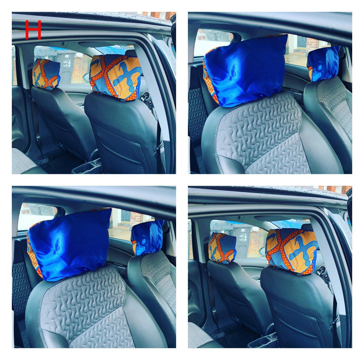 Ankara and satin car headrest covers Etsy