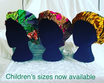 Children's Satin Lined Bonnets/Headbands