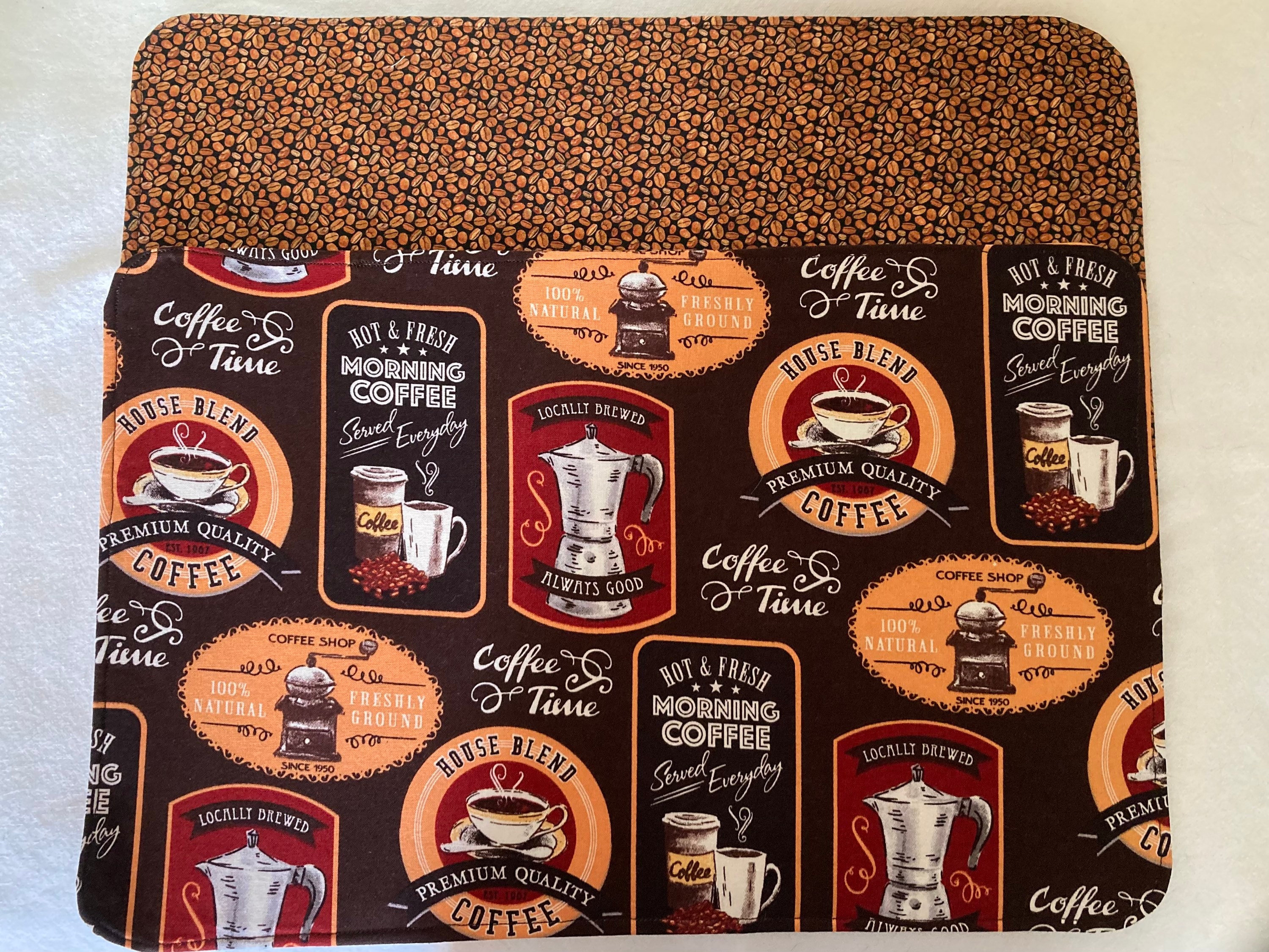 Reversible Coffee print placemats Etsy
