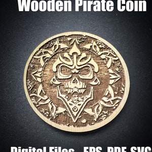 Pirate Coin Laser Cut Files SVG, PDF, EPS Digital product