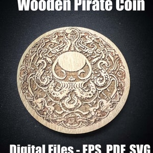 Pirate Coin Laser Cut Files SVG, PDF, EPS Digital product