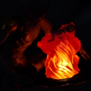 Resin Casted Book in Flames LED Flickering Animation