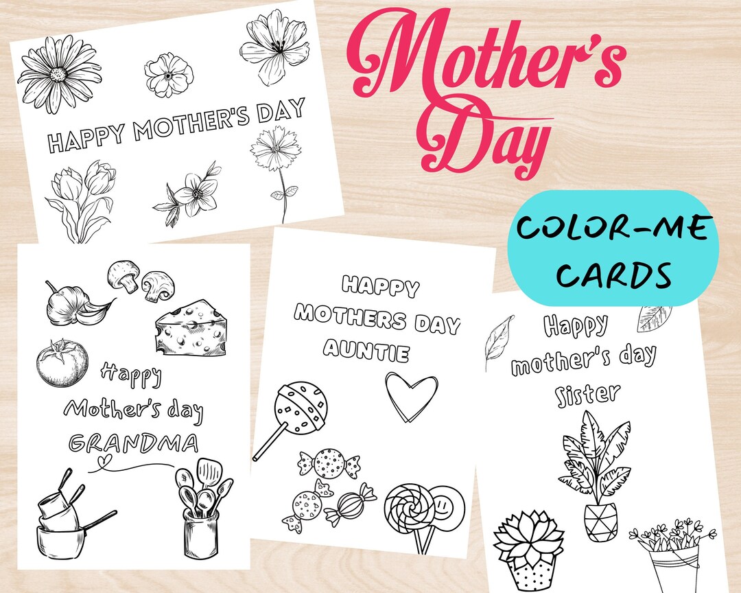 Coloring Card Mothers Day for Mamagrandma Aunt Sister. - Etsy