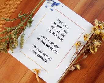 Do My Best Poster | 8x10 Inspirational Print