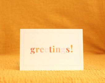 Greetings | Postcard