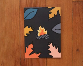 Fall Bonfire | Greeting Card