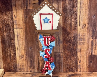 Birdhouse Wood Sign, Patriotic for the Birdhouse Interchangeable, Patriotic Wood Sign, Patriotic Home Decor, Patriotic DIY Wood Signs