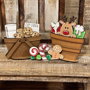 Mini Basket Insert, Christmas Decor, Christmas Tiered Tray Decor, DIY Interchangeable Insert and Basket, DIY Paint Kit