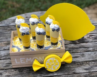 Lemon Fake Ice Cream, Lemon Fake Parfait, Lemon Decor, Coffee Bar Decor, Tiered Tray Decor