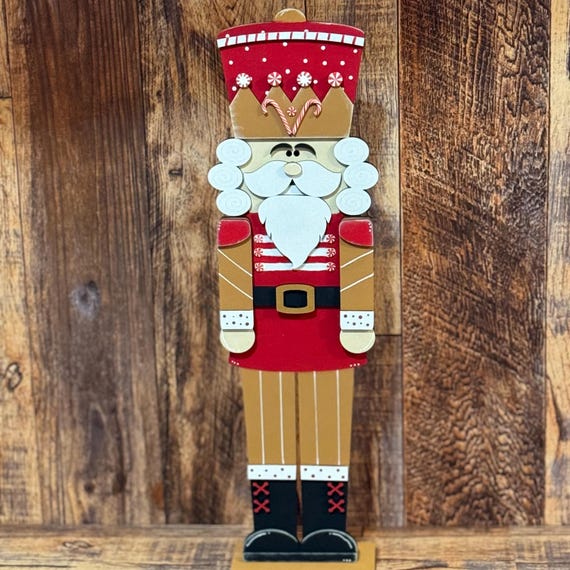 Gingerbread Nutcracker, Wood Nutcracker, Standing DIY Wood Nutcracker, Christmas Nutcracker, Unfinished Nutcracker, Nutcracker Decor,