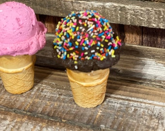 Tiny Ice Cream Cones On Tray Stock Photo 1295835508