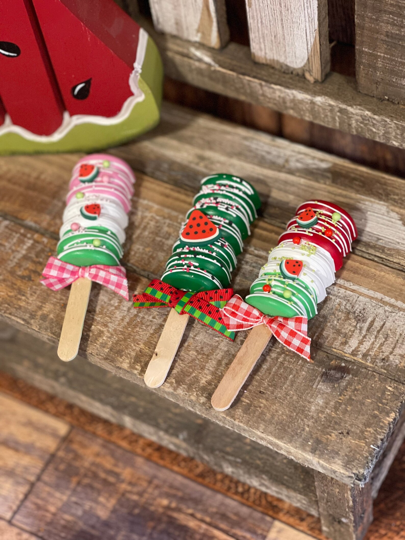 Fake Watermelon Cake Pops Fake Watermelon Cakesicles Etsy